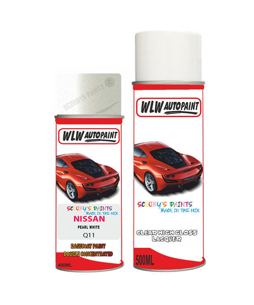 nissan xtrail pearl white aerosol spray car paint clear lacquer q11Body repair basecoat dent colour