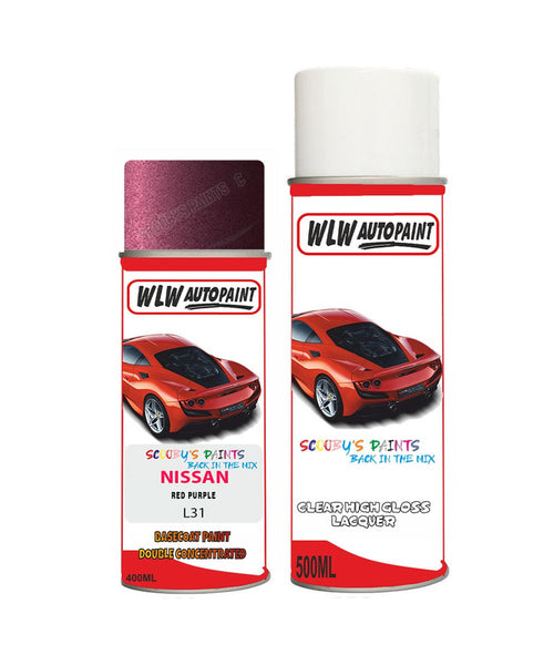 nissan note red purple aerosol spray car paint clear lacquer l31Body repair basecoat dent colour
