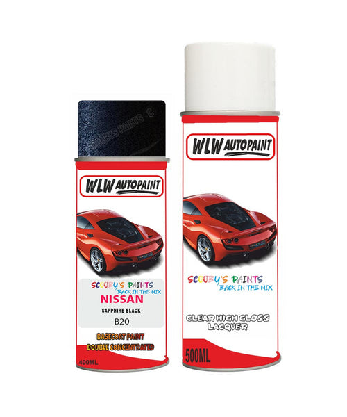 nissan qashqai sapphire black aerosol spray car paint clear lacquer b20Body repair basecoat dent colour