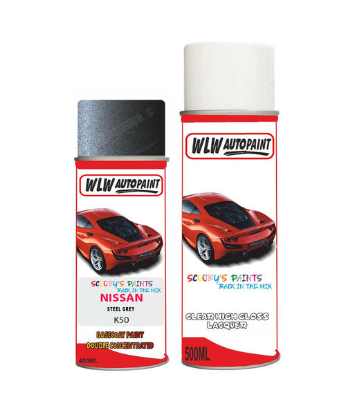 nissan pathfinder steel grey aerosol spray car paint clear lacquer k50Body repair basecoat dent colour