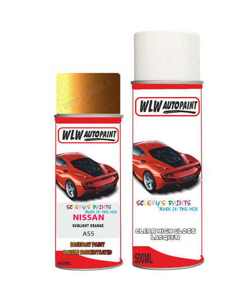 nissan teana sunlight orange aerosol spray car paint clear lacquer a55Body repair basecoat dent colour