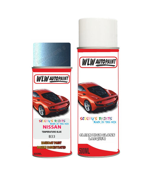 nissan micra temperature blue aerosol spray car paint clear lacquer b33Body repair basecoat dent colour