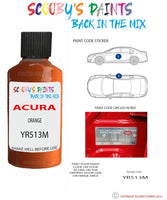 Paint For Acura Nsx Orange Code Yr513M Touch Up Scratch Stone Chip Repair