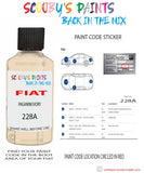 Paint For Fiat/Lancia Qubo Paganini Ivory Code 228A Car Touch Up Paint