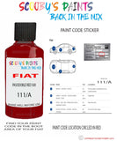 Paint For Fiat/Lancia Panda 4X4 Pasodoble Red 500 Code 111/A Car Touch Up Paint