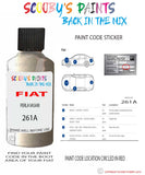 Paint For Fiat/Lancia Qubo Perla Vasari Code 261A Car Touch Up Paint