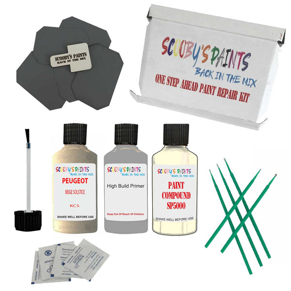 Paint For PEUGEOT BEIGE SOLSTICE Code: KCS Touch Up Paint Detailing Scratch Repair Kit