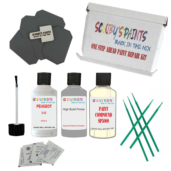 Paint For PEUGEOT White Code: KWJ Touch Up Paint Detailing Scratch Repair Kit