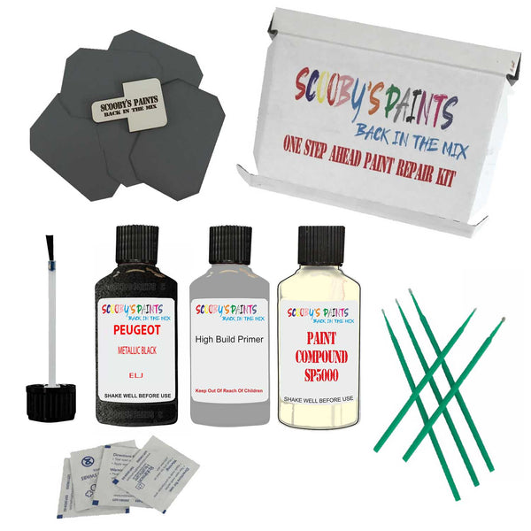 Paint For PEUGEOT METALLIC BLACK Code: ELJ Touch Up Paint Detailing Scratch Repair Kit