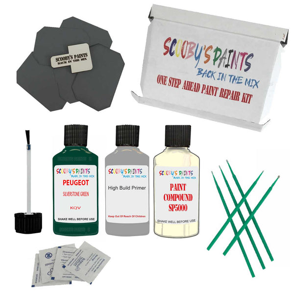 Paint For PEUGEOT SILVERSTONE GREEN Code: KQV Touch Up Paint Detailing Scratch Repair Kit