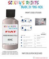 Paint For Fiat/Lancia 500 Powder Pink/Bianco Stella Code 494C Car Touch Up Paint