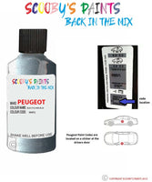 peugeot 405 bleu polaire blue code location sticker m0pq touch up paint 1993 1995