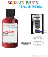 peugeot expert rosso bright red code location sticker 1b kkb m4kb touch up paint 1999 2005