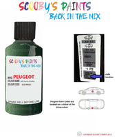 peugeot 205 vert nausica green code location sticker equ m0qu touch up paint 1995 2001