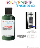 peugeot 205 vert nausica green code location sticker equ m0qu touch up paint 1995 2001