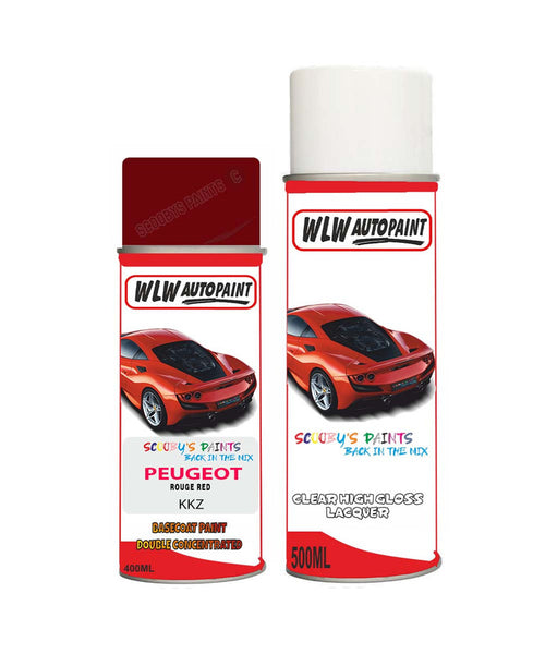 peugeot 308 rouge red kkz aerosol spray paint and lacquer 1999 2009Body repair basecoat dent colour