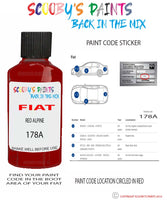 Paint For Fiat/Lancia Fiorino Van Rosso Alpine Code 178A Car Touch Up Paint