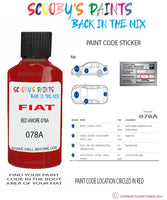 Paint For Fiat/Lancia Panda 4X4 Rosso Amore Code 078A Car Touch Up Paint