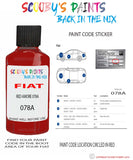 Paint For Fiat/Lancia Panda 4X4 Rosso Amore Code 078A Car Touch Up Paint