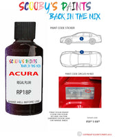 Paint For Acura Vigor Regal Plum Code Rp18P Touch Up Scratch Stone Chip Repair