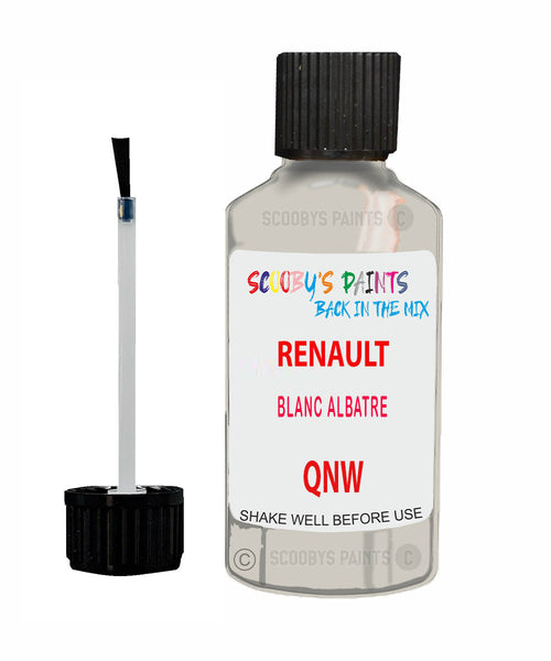 Paint For RENAULT Captur BLANC ALBATRE White QNW Touch Up Scratch Stone Chip Kit