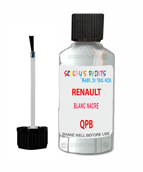 Paint For RENAULT Kadjar BLANC NACRE White QPB Touch Up Scratch Stone Chip Kit
