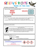 Instructions for Use RENAULT Kangoo BLEU DRAGEE Blue RQZ