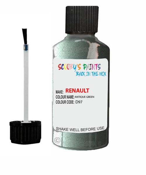 renault scenic antique green code d97 touch up paint 2003 2011 Scratch Stone Chip Repair 