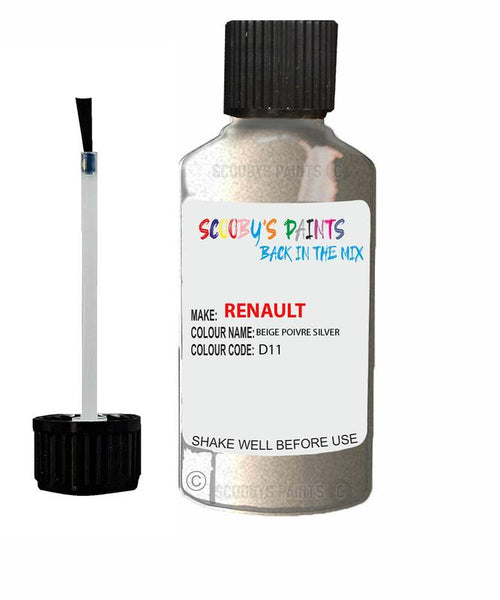 renault scenic beige poivre silver code d11 touch up paint 2003 2013 Scratch Stone Chip Repair 