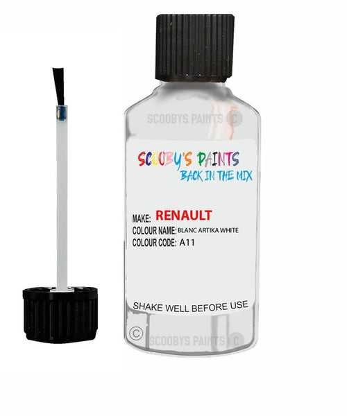 renault clio blanc artika white code a11 touch up paint 2012 2013 Scratch Stone Chip Repair 