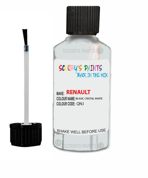 renault megane blanc cristal white code qnj touch up paint 2013 2019 Scratch Stone Chip Repair 