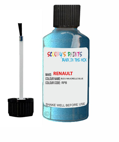 renault scenic bleu majorelle blue code rpb touch up paint 2009 2015 Scratch Stone Chip Repair 