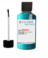 renault modus bleu menthe blue code j42 touch up paint 2004 2011 Scratch Stone Chip Repair 