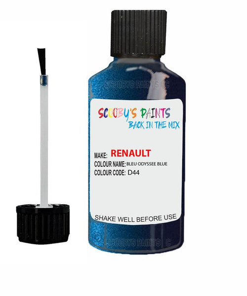 renault megane bleu odyssee blue code d44 touch up paint 2000 2011 Scratch Stone Chip Repair 