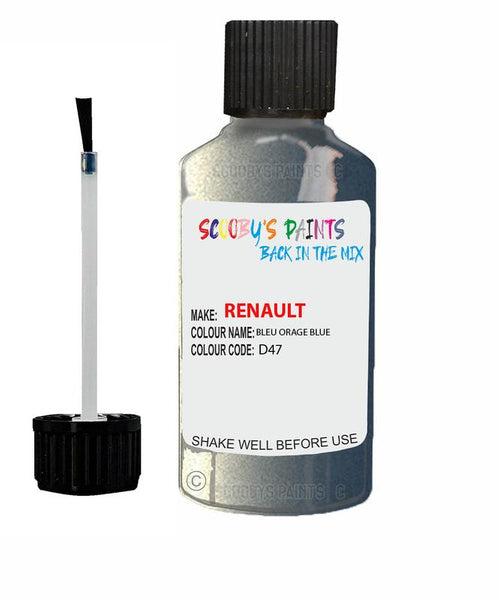 renault scenic bleu orage blue code d47 touch up paint 2001 2013 Scratch Stone Chip Repair 