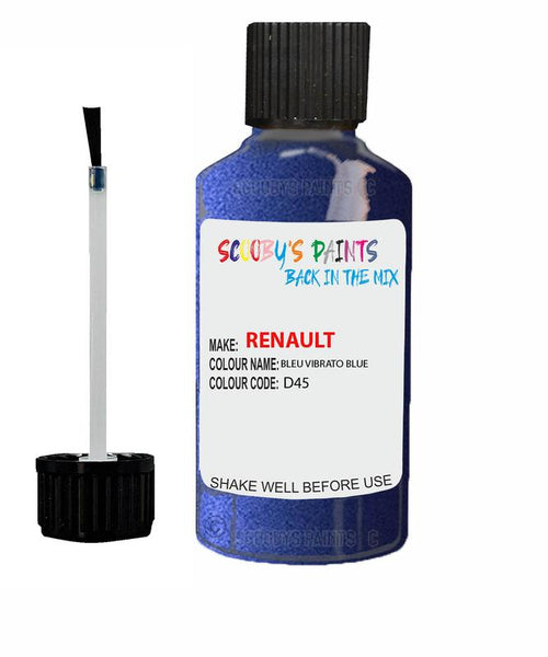 renault clio bleu vibrato blue code d45 touch up paint 2000 2015 Scratch Stone Chip Repair 