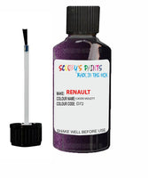 renault clio cassis violett code d72 touch up paint 2004 2007 Scratch Stone Chip Repair 