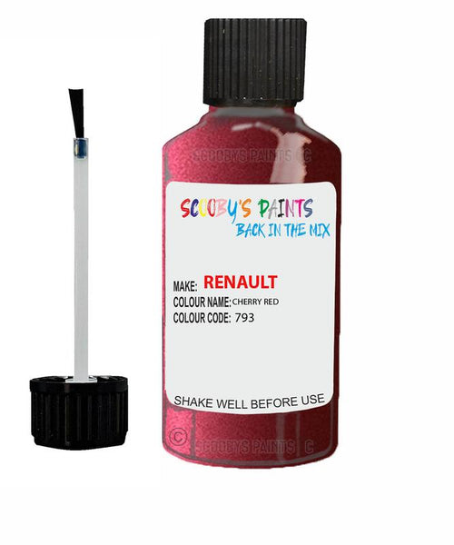 renault clio cherry red code 793 touch up paint 1999 2010 Scratch Stone Chip Repair 