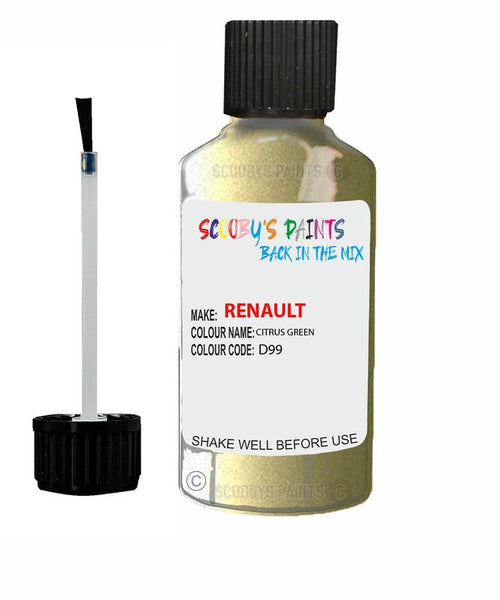 renault clio citrus green code d99 touch up paint 2002 2016 Scratch Stone Chip Repair 