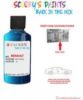 renault clio arctic blue code location sticker j41 touch up paint 2003 2009