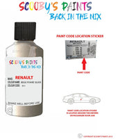 renault clio beige poivre silver code location sticker d11 touch up paint 2003 2013