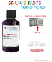 renault captur black amethyst code location sticker gng touch up paint 2013 2019