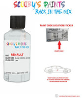 renault megane blanc cristal white code location sticker qnj touch up paint 2013 2019