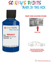 renault megane bleu alp blue code location sticker rnd touch up paint 2005 2009