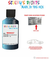 renault megane bleu berlin blue code location sticker rqe touch up paint 2014 2019