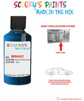 renault fluence bleu de prusse blue code location sticker rnw touch up paint 2008 2013