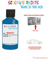 renault clio bleu dynamo blue code location sticker j45 touch up paint 2003 2013