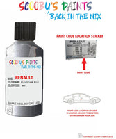 renault fluence bleu ecume blue code location sticker rnr touch up paint 2008 2013