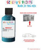 renault megane bleu egee blue code location sticker 454 touch up paint 1993 1998