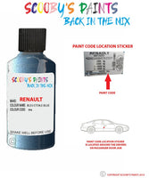 renault clio bleu etoile blue code location sticker rnl touch up paint 2008 2019